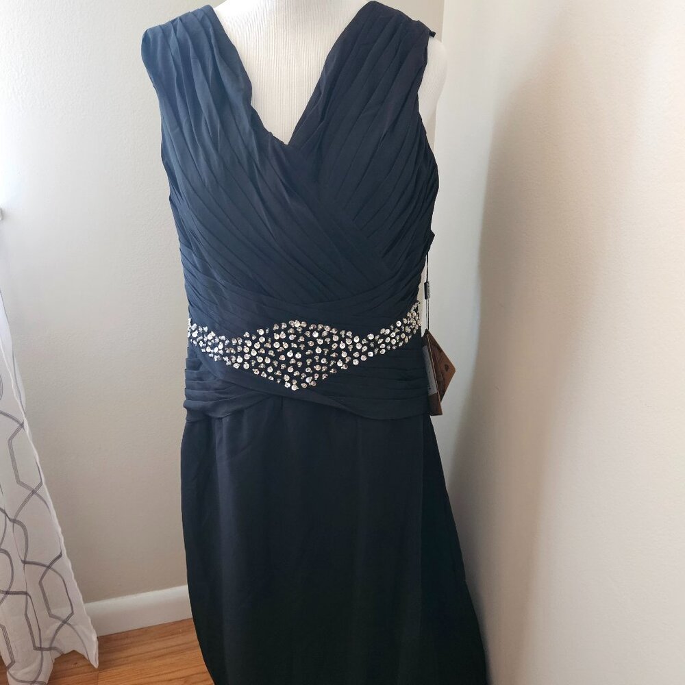 NWT JJ's House Black Ruched Sequins Beaded Dress